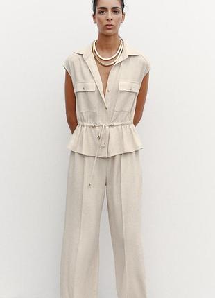 Комбінезон із льону zara - xs, s більшомірить