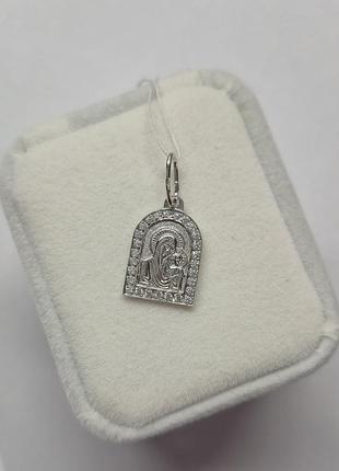 Ладанка срібло 925 з покриттям родію богородиця