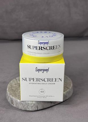 Легкий увлажняющий крем spf 40 supergoop! superscreen hydrating day cream spf 40 50 мл