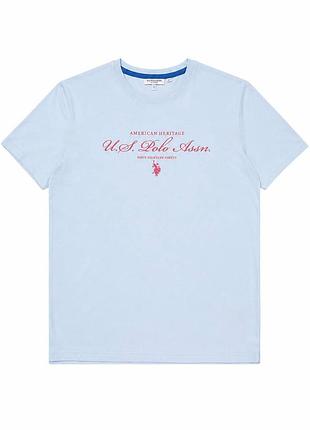Футболка женская u.s. polo assn american heritage s голубая