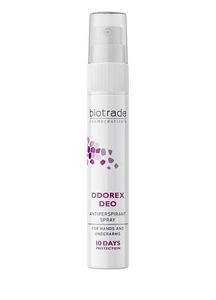 Антиперспірант-спрей тривалої дії biotrade odorex deo antiperspirant spray до 10 днів без поту та запаху, унісекс, жіночий, 5 мл