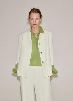 Прямой льняной блейзер zw collection