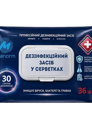 Серветки вологі дезінфекційні нор-експрес manorm 36 шт (спиртові)