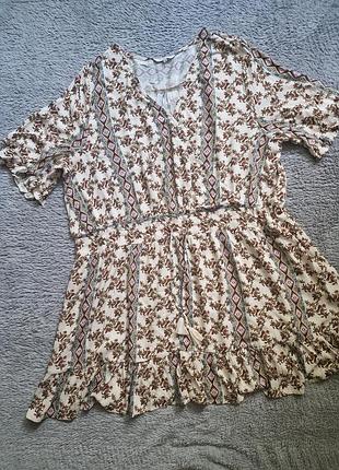 Легка віскозна блуза-туніка в стилі бохо m&s mode, розмір 50 (xl/xxl)