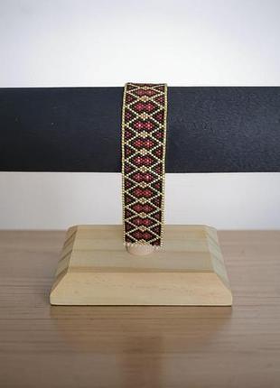Авторський браслет із японського бісеру miyuki delica "ruby weave" ❤️✨