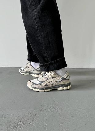 Кроссовки женские asics gel-nyc grey/beige