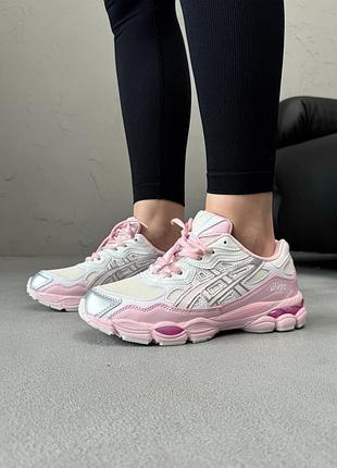 Кроссовки женские asics gel-nyc silver/pink