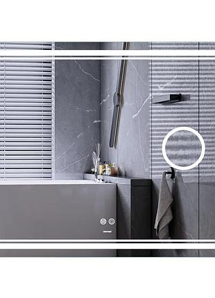 Зеркало mixxus premium quadro mr20-100x80 с led touch, anti-fog, диммером, регулятором яркости, линзой (mp6623)
