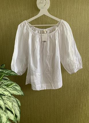 Белая блуза h&m новая, с биркой, м