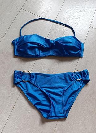 Базовий синій купальник роздільний бандо  victoria's secret m м 75b 75c 70d 70c