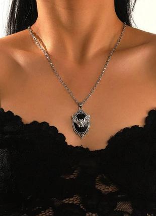Готична чорна підвіска кажан з ланцюжком в стилі панк рок хіп хоп гот