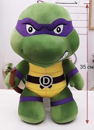 М'яка іграшка черепашки-ніндзя 35 см, плюшева donatello