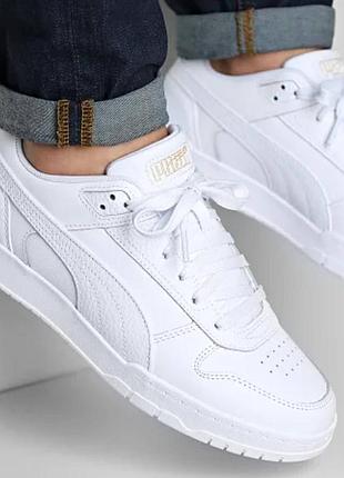 Кожаные мягкие кроссовки puma rbd game low white унисекс