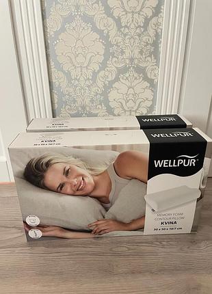 Подушка ортопедична wellpur kvina 30x50x10/7 см білий