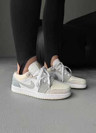😍 кроссовки женские nike air jordan 1 low grey/white/blue
