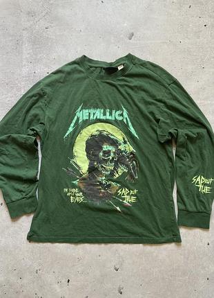 Темно зелений лонгслів h&m  metallica 9