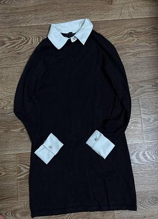 Стильная трикотажная мини-платье с воротничком new look tall