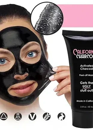 Маска для обличчя california charcoal face mask від чорних крапок