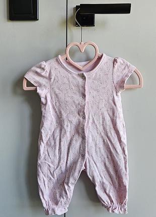 Ромпер little nutmeg 0-3 мес, размер 62, хлопок