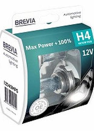 Лампа 12v h4 60/55w +100% max power "brevia" box-2шт 12040mps nai