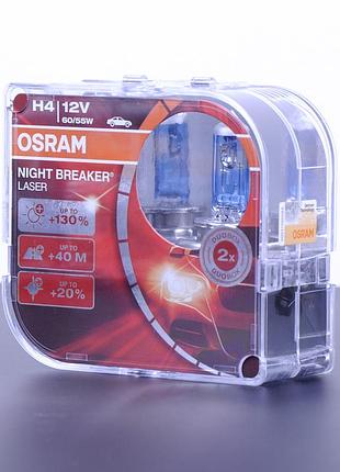 Лампа 12v h4 60/55w +130% night breaker "osram" box-2шт 64193 nbl-нсв/472nbl акції червона уп nai