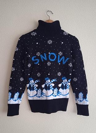 Свитер зимний водолазкой snow