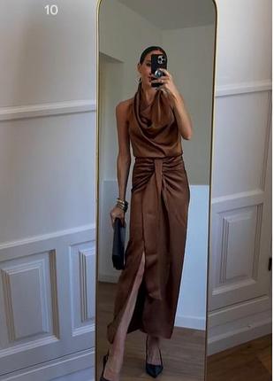 Сатинова сукня плаття zara