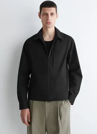 Бавовняна сорочка-куртка (оверширт) cos cotton zipped overshirt / xs