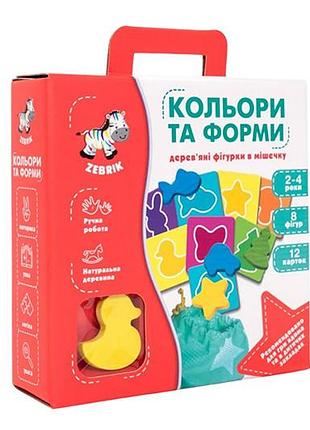 Дерев'яна гра "кольори та форми" в мішечку zb2001-01 vladitoys