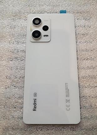 Задня кришка для xiaomi redmi note 12 pro 5g 22101316g біла (polar white) оригінал (зі склом камер)