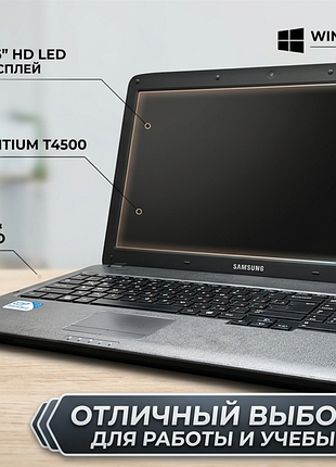 15.6"pentiumt4500,4gbddr3,500hdd,windows 10 ноутбук samsung r530