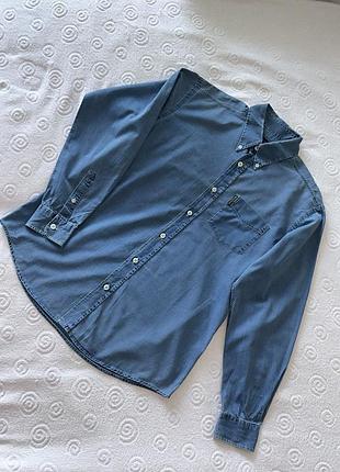 Джинсова сорочка armani jeans оригінал чоловіча блакитна сорочка розмір m