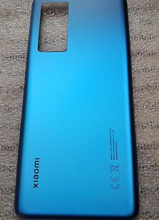 Задняя крышка для xiaomi 12t, 12t pro голубая (clear blue) оригинал стеклянная, олеофобное покрытие