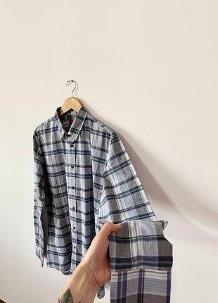 Оверсайз котонова сорочка в клітинку hugo boss🌿