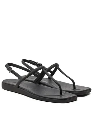 Босоножки женские crocs miami thong sandal, черные, размер 38/39