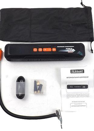 Компресор elegant force plus 100015 12v/6000 mah/10атм 4-режими/led-ліхтар/павербанкusb 5v-2.4a nai