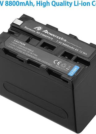 Акумулятор powerextra np-f970 / np-f960 / np-f950 / np-f930 8800 маг для камер sony, li-ion