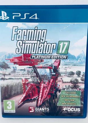 Farming simulator 17 platinum edition, б/у, русские субтитры - диск для playstation 4