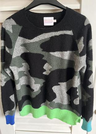 Кашеміровий светр brodie 100% cashmere розмір s камуфляжний принт
