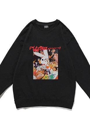 Світшот чорний loys playboi carti у стилі хіп-хоп l
