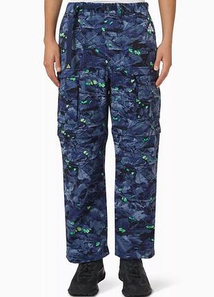 Оригінальні чоловічі карго штани трансформери nike acg smith summit water-repellent uv cargo trousers pants blue camo hq0199-410 мужские штаны