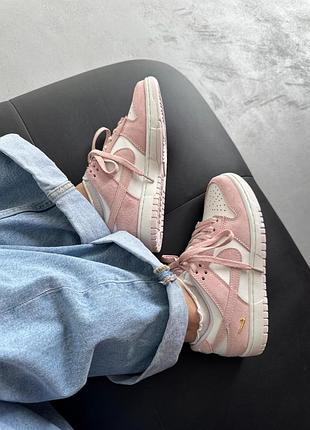 😍 кроссовки женские nike sb dunk low pink metallic gold
