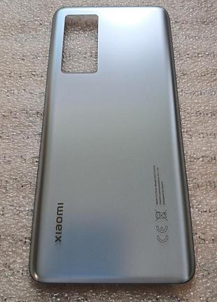 Задняя крышка для xiaomi 12t, 12t pro серая (lunar silver) оригинал стеклянная, олеофобное покрытие