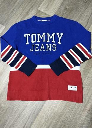 Мужской брендовый винтажный свитер tommy jeans , размер l