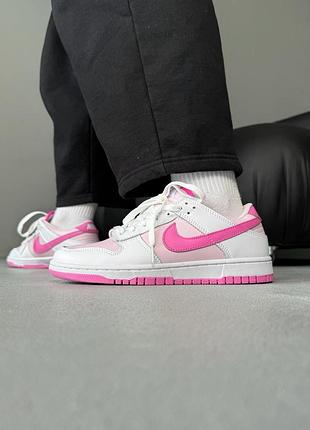 😍 кросівки жіночі nike dunk white/pink
