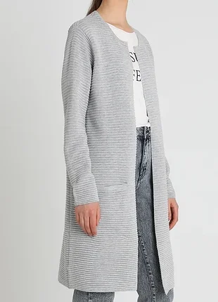 Фирменный удлиненный серый кардиган с карманами/ xs/ brend selected femme