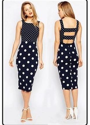 Темно -синя сукня бренду asos