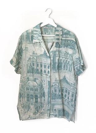 Acne studios rellah printed linen shirt | лляна сорочка з принтом | оригінал