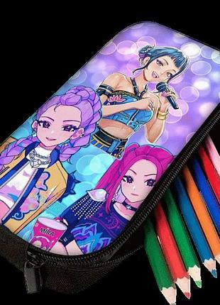 Детский нейлоновый школьный пенал кейпоп охотники на демонов kpop demon hunters