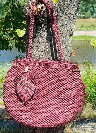 Сумка жіноча плетена з рафії містка fibranatura raffia колір 116-03 какао
